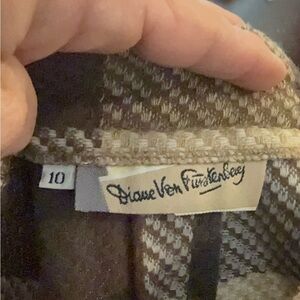 Diane Von Furstenberg Black and Cream Checkered Design